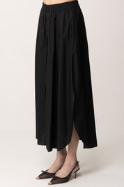 Manila Grace Gonna Lunga e Svasata con Spacchi N227CU NERO