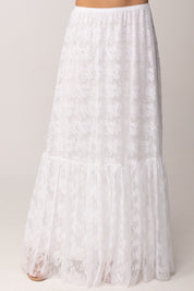 Aniye By Gonna Lunga Era In Pizzo con Maxi Balza 185011 BLANC :PE26