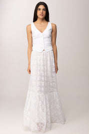 Aniye By Gonna Lunga Era In Pizzo con Maxi Balza 185011 BLANC :PE26