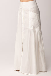 Patrizia Pepe Gonna Lunga Flare con Bottoni e Tasche 2G1053 A733 BIANCO