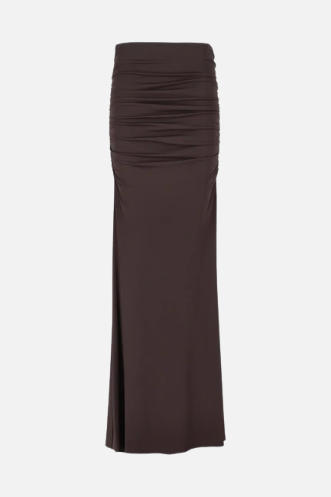 Elisabetta Franchi Gonna Lunga In Jersey Crepe con Drappeggi GO16261E2 DARK CHOCOLATE