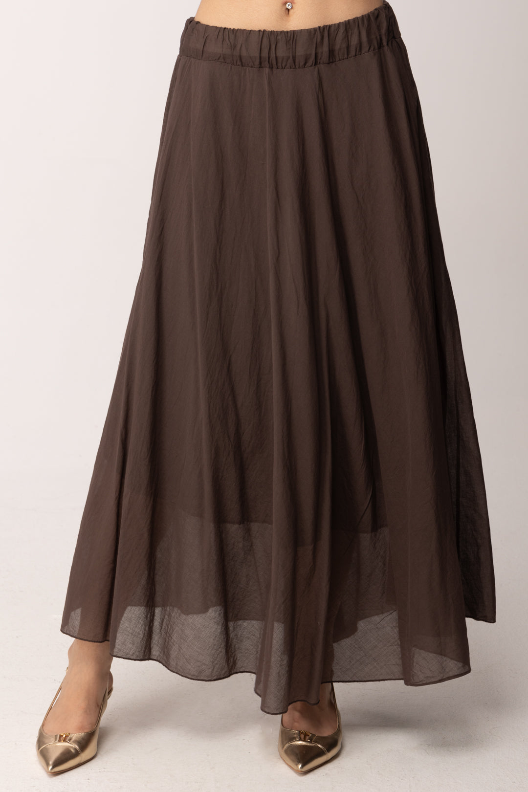 Khloe Femme Gonna Lunga In Voile CBGO5632 CACAO