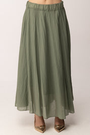 Khloe Femme Gonna Lunga In Voile Dalla l CBGO5632 VERDE MILITARE