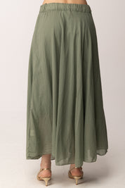 Khloe Femme Gonna Lunga In Voile Dalla l CBGO5632 VERDE MILITARE