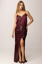 Akep Gonna Lunga Pareo con Paillettes e Spacco Laterale GOKD11103 RIBES