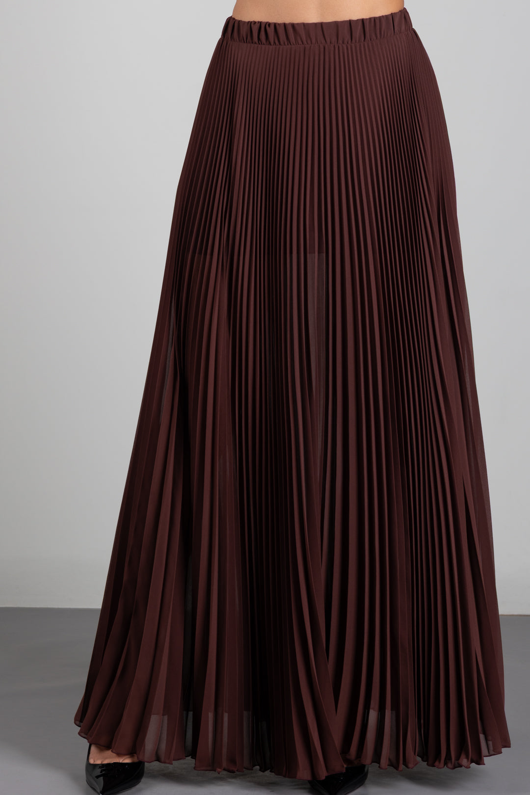 Patrizia Pepe Gonna Maxi Plissettata 8G0202 A3ZQ WOOD BROWN