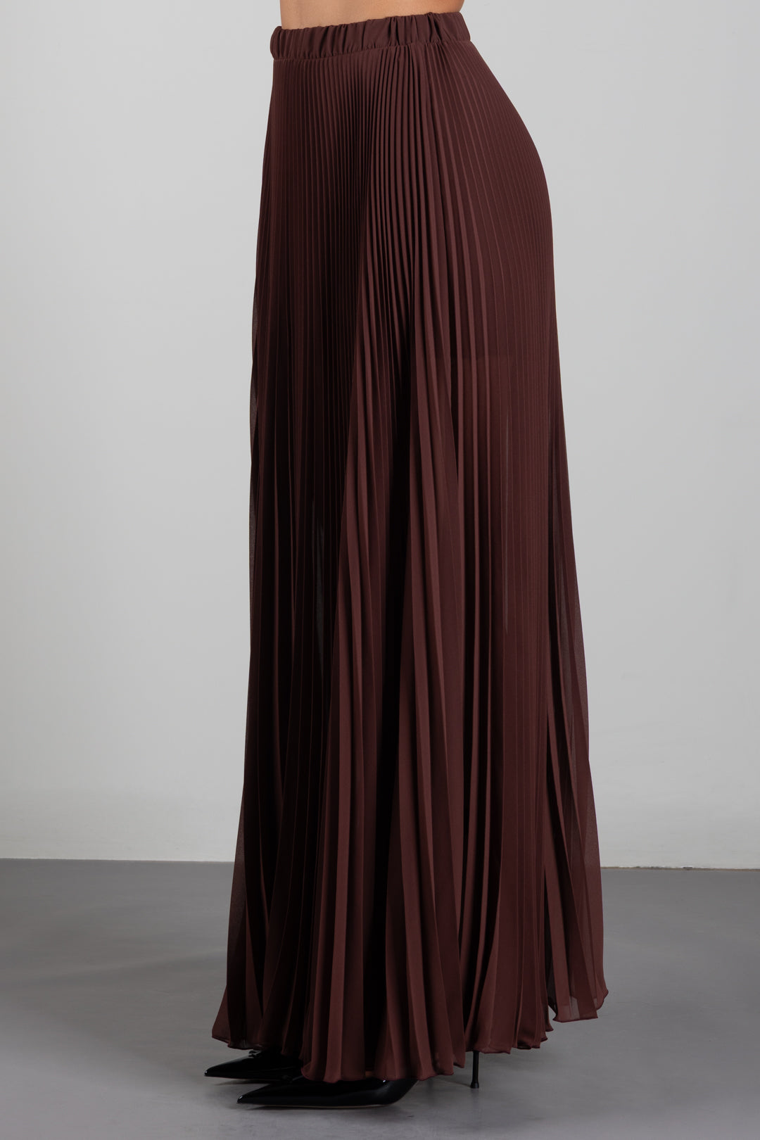 Patrizia Pepe Gonna Maxi Plissettata 8G0202 A3ZQ WOOD BROWN