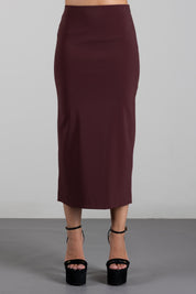 Patrizia Pepe Gonna Midi a Tubino 8G0177 A6F5 WOOD BROWN