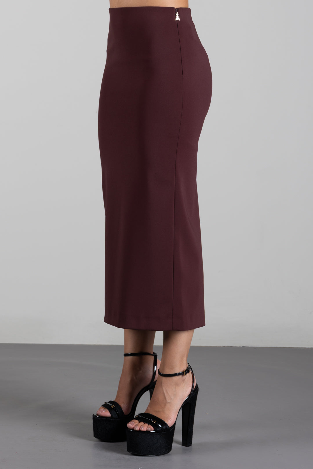 Patrizia Pepe Gonna Midi a Tubino 8G0177 A6F5 WOOD BROWN