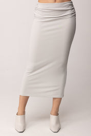 Patrizia Pepe Gonna Midi con Arricciatura Ai Fianchi 2G1065 J333 FRESH GREY