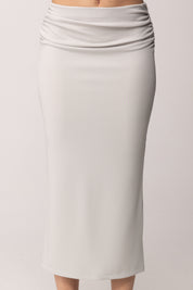 Patrizia Pepe Gonna Midi con Arricciatura Ai Fianchi 2G1065 J333 FRESH GREY