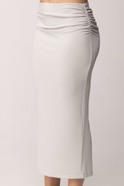Patrizia Pepe Gonna Midi con Arricciatura Ai Fianchi 2G1065 J333 FRESH GREY