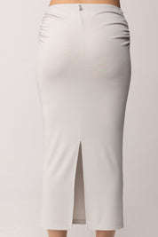 Patrizia Pepe Gonna Midi con Arricciatura Ai Fianchi 2G1065 J333 FRESH GREY