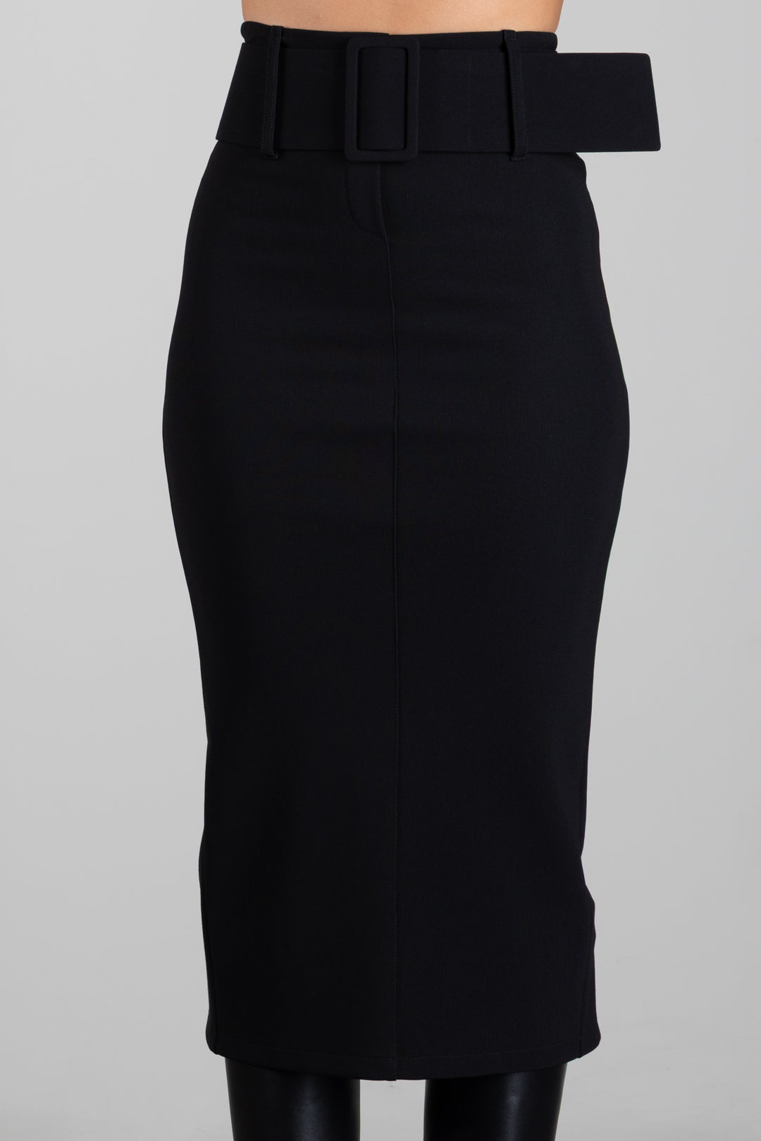 Patrizia Pepe Gonna Midi con Cintura 8G0128 C8001 NERO