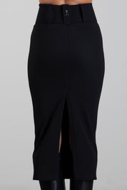 Patrizia Pepe Gonna Midi con Cintura 8G0128 C8001 NERO