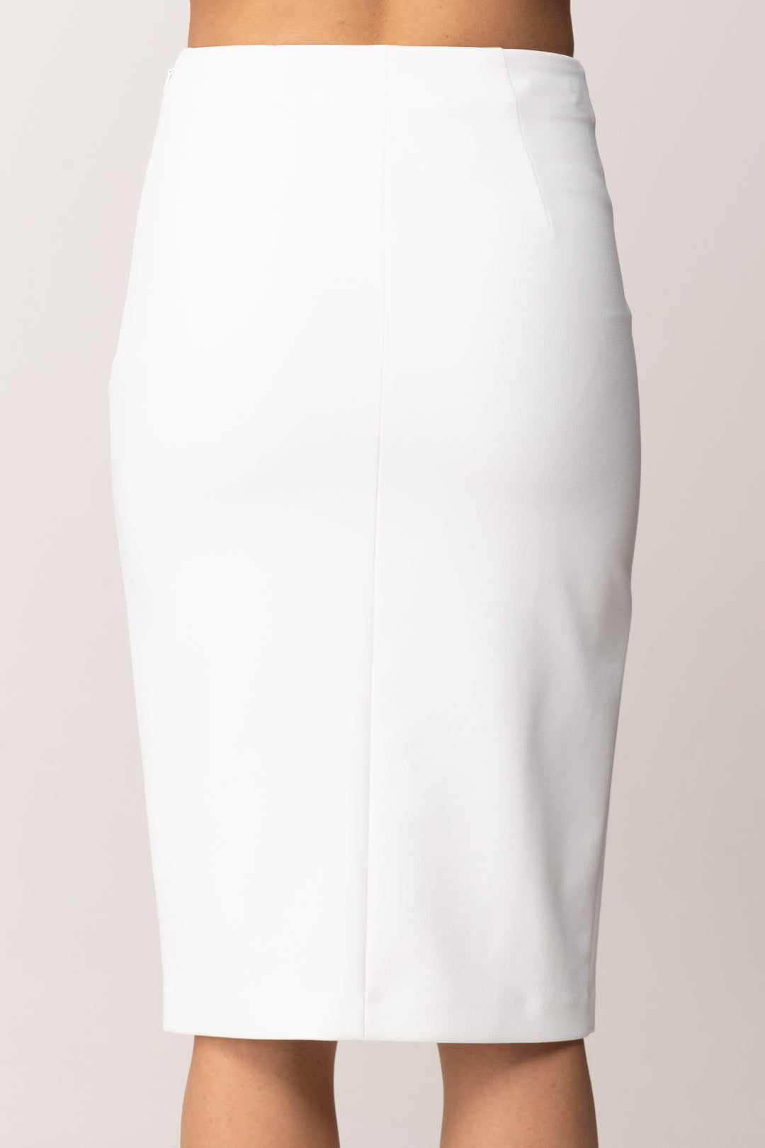 Elisabetta Franchi Gonna Midi con Dettaglio Logo Su Spacchetto GO14761E2 AVORIO