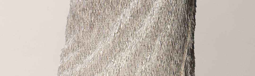 Patrizia Pepe Gonna Midi con Frange Metalliche 2G1050 A672 WOLLY WHITE & SILVER