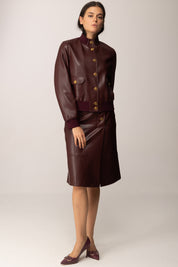 Twin-set Gonna Midi Effetto Pelle con Bottoni 252TP2233 WINETASTING