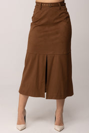 Meme Road Gonna Midi Effetto Suede con Cintura M7135N FROLLINO