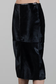 Elisabetta Franchi Gonna Midi In Cavallino con Bordi In Vinile GP02G68E2 NERO
