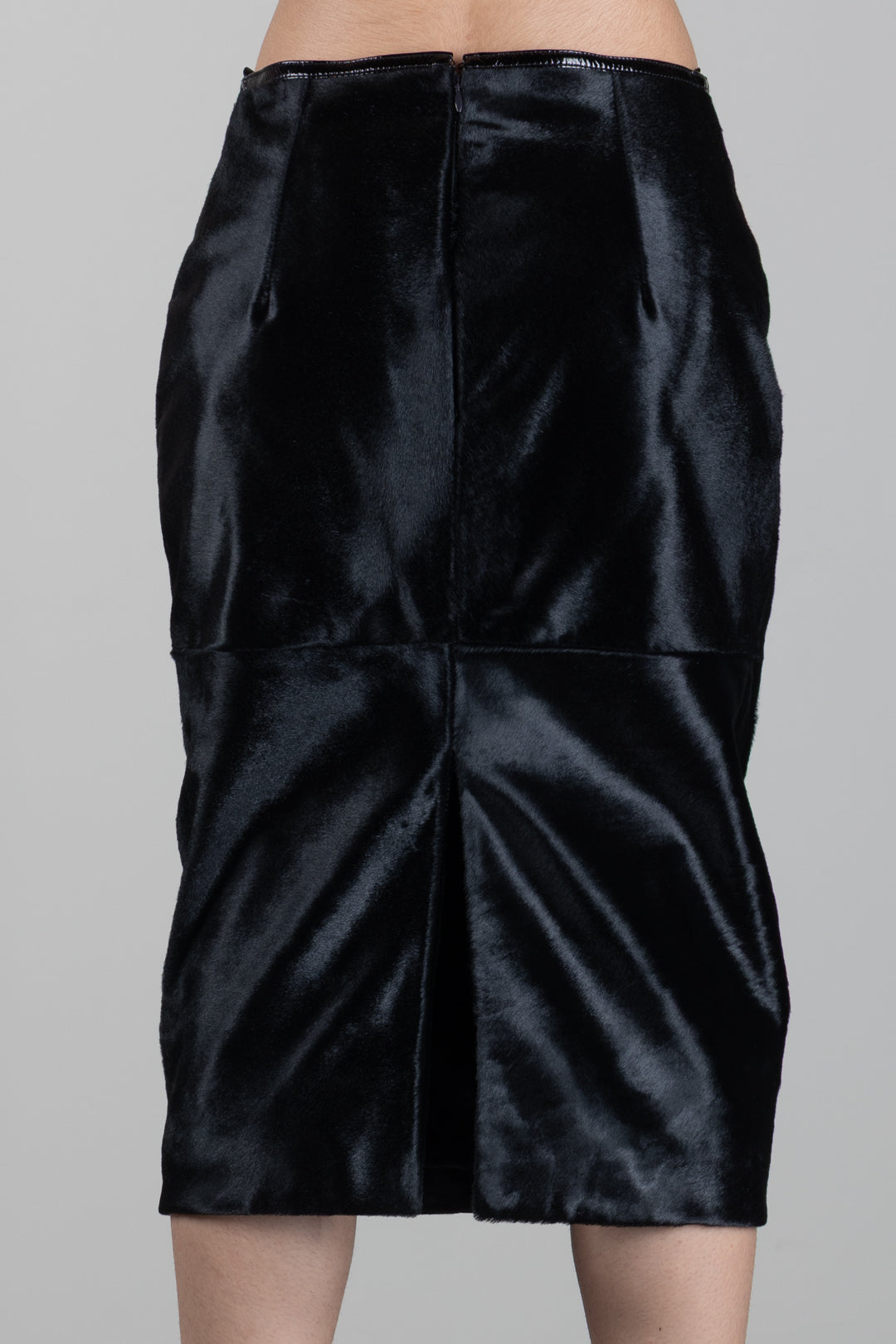 Elisabetta Franchi Gonna Midi In Cavallino con Bordi In Vinile GP02G68E2 NERO