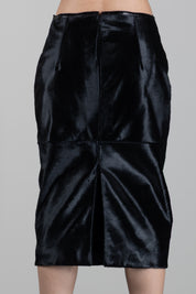 Elisabetta Franchi Gonna Midi In Cavallino con Bordi In Vinile GP02G68E2 NERO