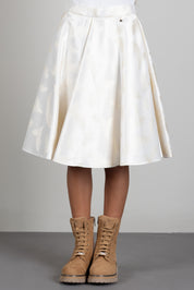 Elisabetta Franchi Bambina Gonna Midi In Jacquard con Piume EFGO2420TV191.0015