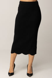 Twin-set Gonna Midi In Maglia con Dettagli Punzonati 252TT3215 NERO