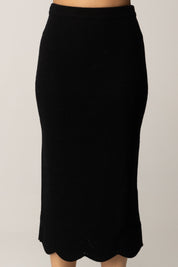 Twin-set Gonna Midi In Maglia con Dettagli Punzonati 252TT3215 NERO