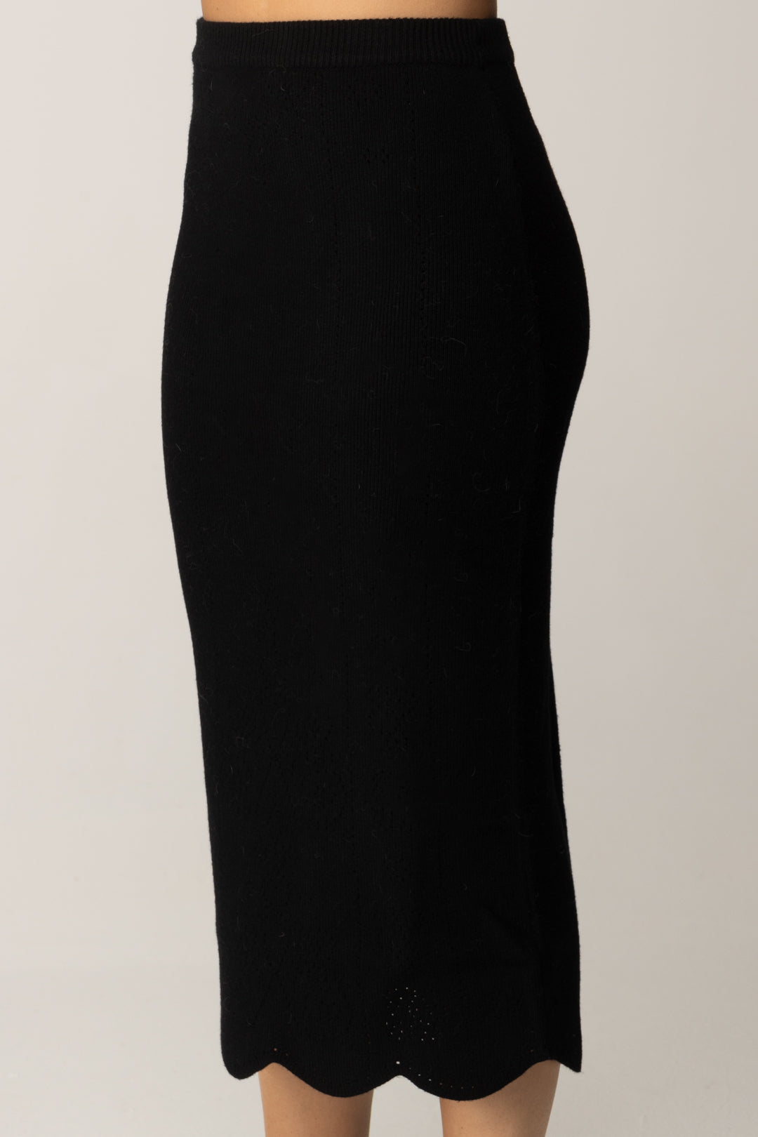 Twin-set Gonna Midi In Maglia con Dettagli Punzonati 252TT3215 NERO