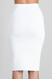 Elisabetta Franchi Gonna Midi In Maglia con Zip Dorata GK28B66E2 AVORIO
