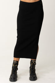 Twin-set Gonna Midi In Misto Viscosa Stretch 242TT3026 NERO