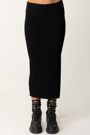 Twin-set Gonna Midi In Misto Viscosa Stretch 242TT3026 NERO