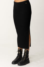 Twin-set Gonna Midi In Misto Viscosa Stretch 242TT3026 NERO