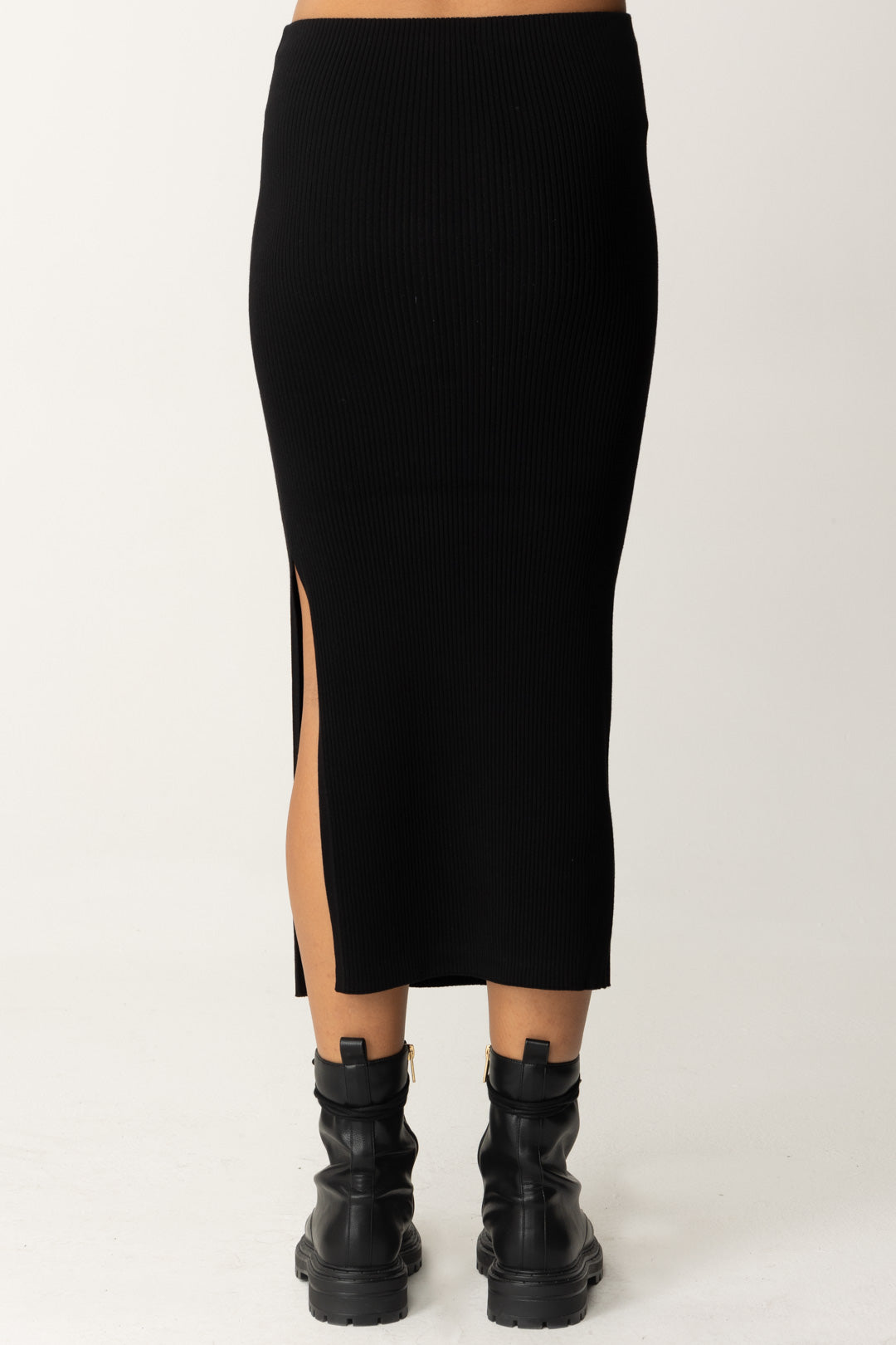 Twin-set Gonna Midi In Misto Viscosa Stretch 242TT3026 NERO