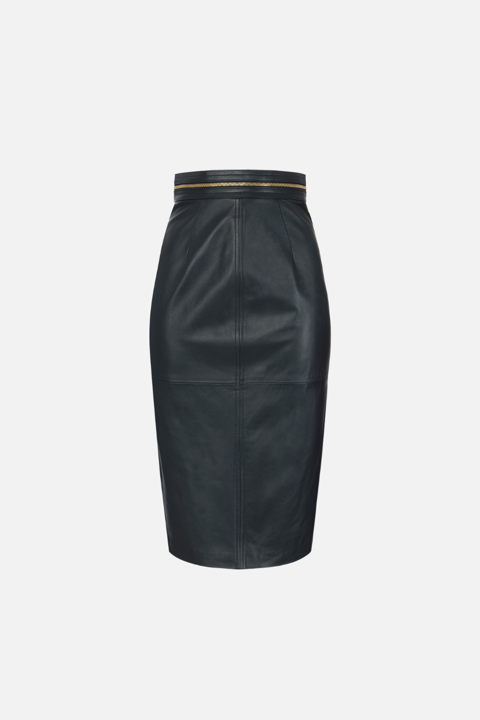 Elisabetta Franchi Gonna Midi In Pelle con Zip In Metallo GP01Z66E2 NERO