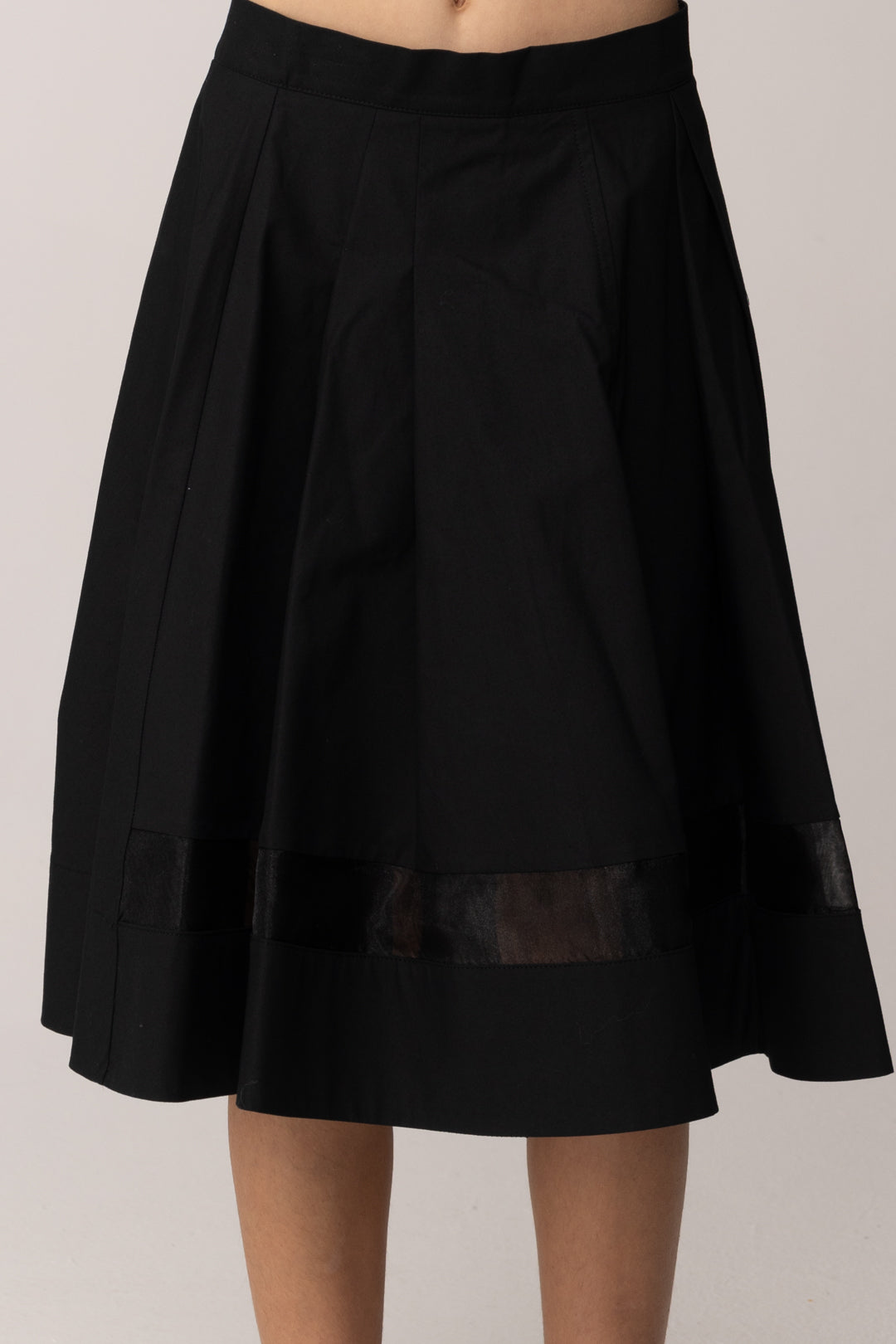 Elisabetta Franchi Bambina Gonna Midi In Popeline con Inserto In Organza EFGO2160CA235.N000