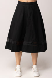 Elisabetta Franchi Bambina Gonna Midi In Popeline con Inserto In Organza EFGO2160CA235.N000