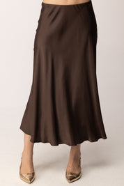 Khloe Femme Gonna Midi Satinata CBGO0454 CACAO