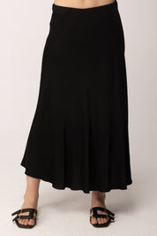 Khloe Femme Gonna Midi Satinata CBGO0454 NERO