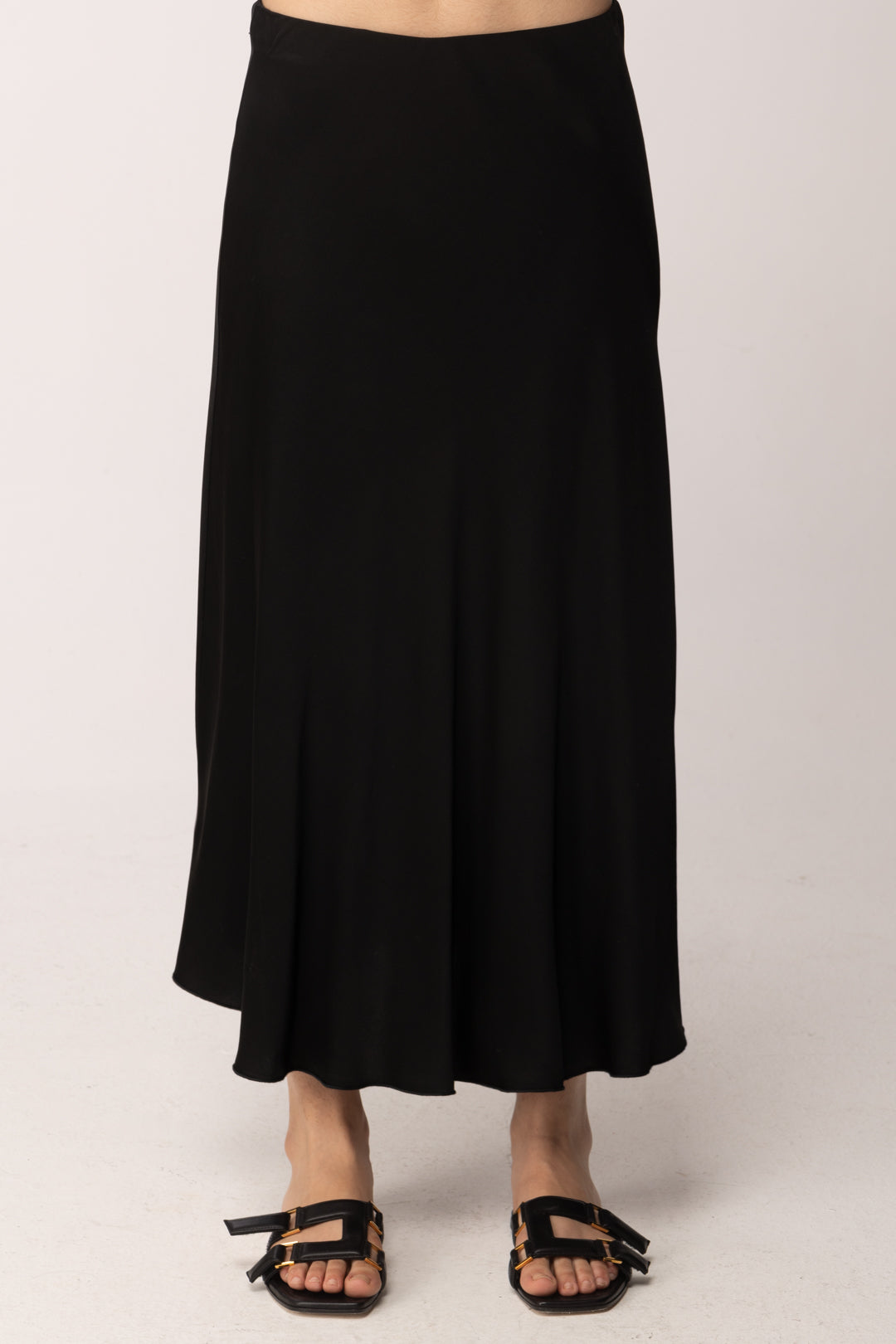 Khloe Femme Gonna Midi Satinata CBGO0454 NERO