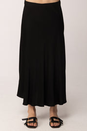 Khloe Femme Gonna Midi Satinata CBGO0454 NERO