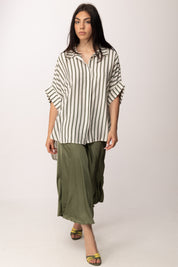 Khloe Femme Gonna Midi Satinata CBGO0454 VERDE MILITARE