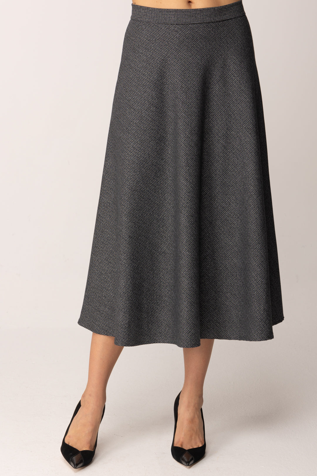 Khloe Femme Gonna Midi Svasata a Micro-motivo GRIGIO