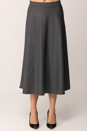 Khloe Femme Gonna Midi Svasata a Micro-motivo GRIGIO