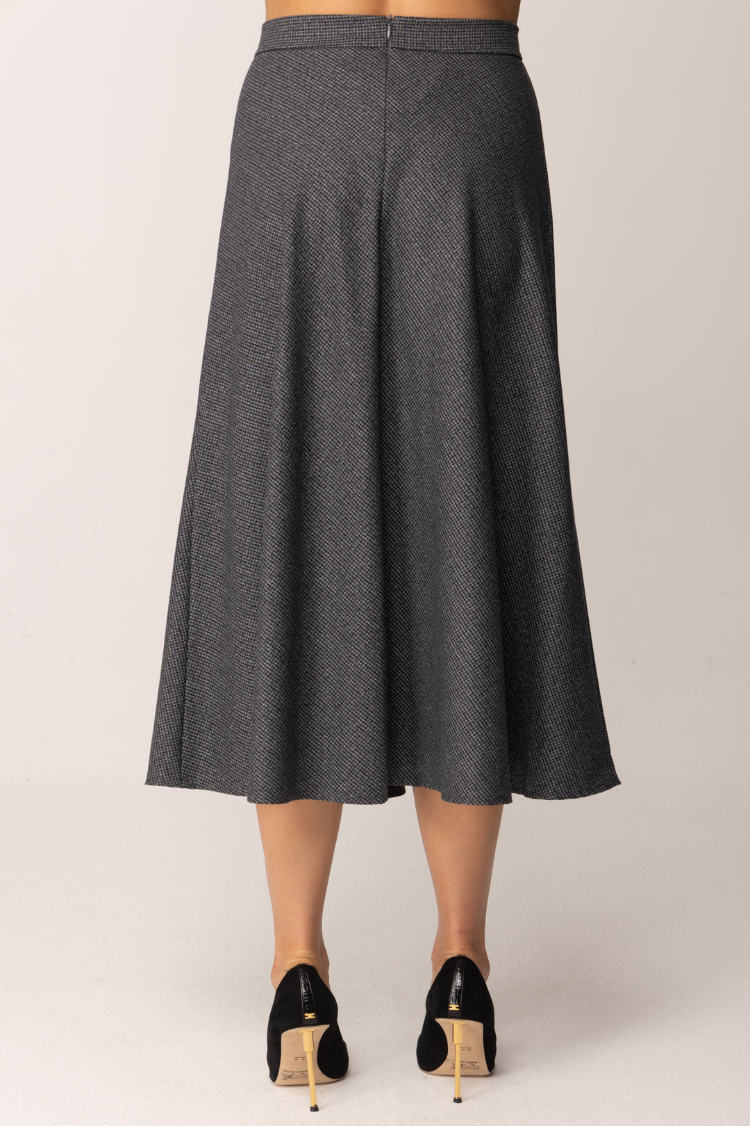 Khloe Femme Gonna Midi Svasata a Micro-motivo GRIGIO