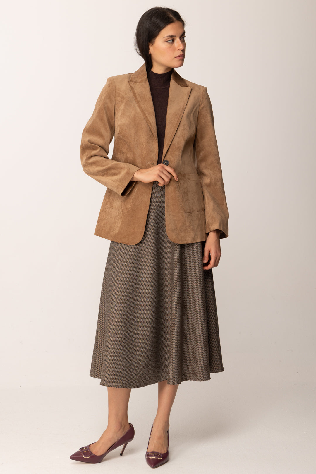 Khloe Femme Gonna Midi Svasata a Micro-motivo MORO