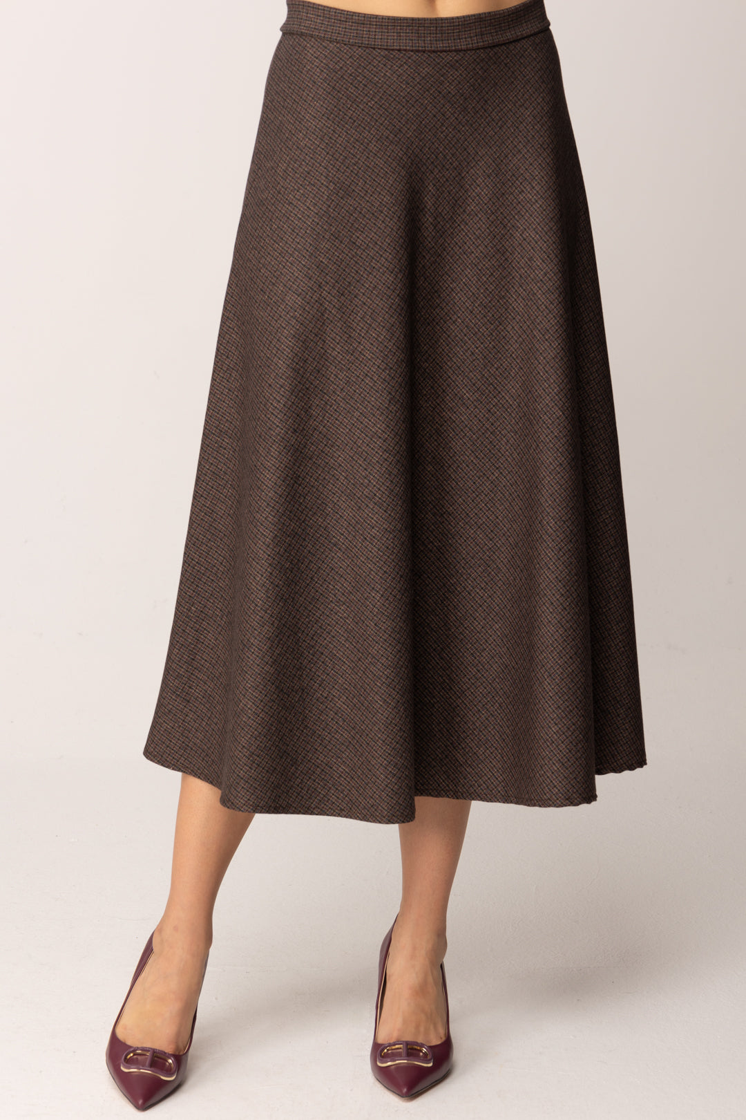 Khloe Femme Gonna Midi Svasata a Micro-motivo VINO