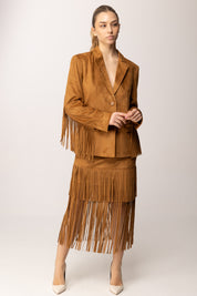 Twin-set Gonna Midi Velvet Touch con Frange 261AP2333 RUBBER