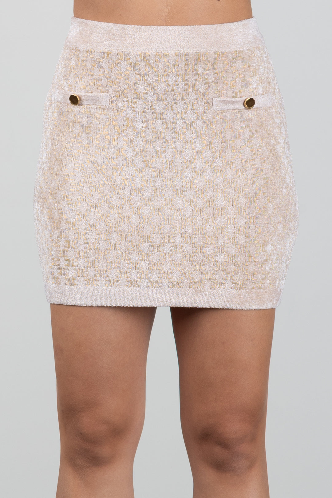 Elisabetta Franchi Bambina Gonna Mini In Tessuto Jacquard con Bottoni EFGO221CFL149.D747